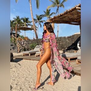 Beach Riot Camilla Top & Chloe Bottom in Fuchsia Orchid sz S